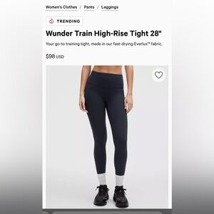 Lululemon Wunder Train High-Rise Tight 28" in Navy